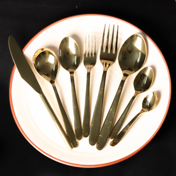 Stainless Steel Spoon With Gold Coating