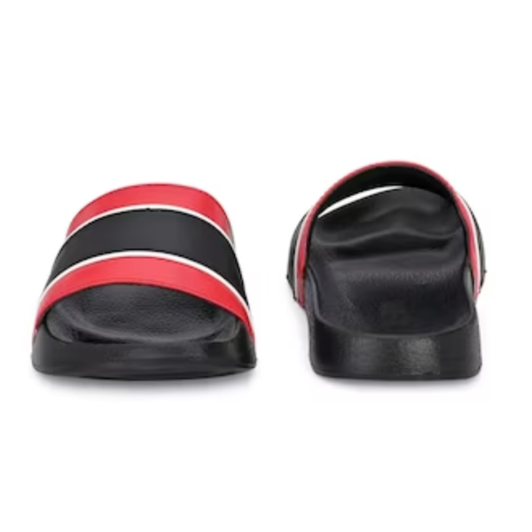 Black & Maroon Solid Slippers