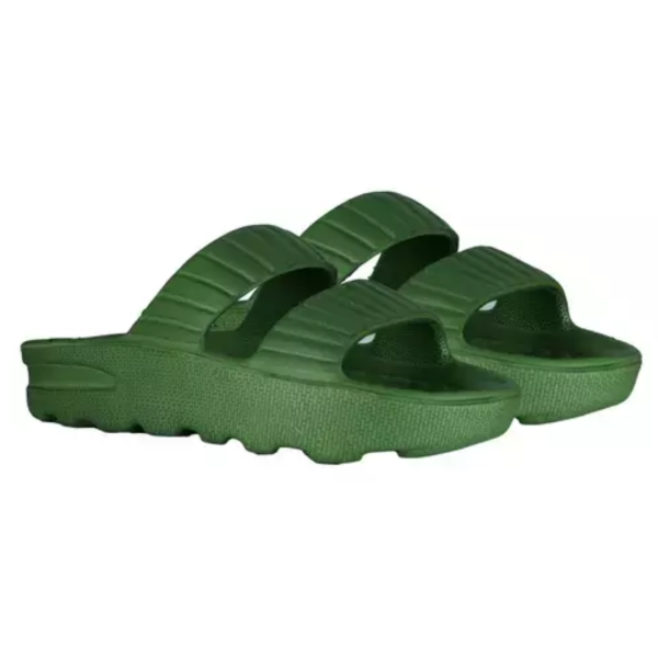 Olive Green Solid Rubber Slippers