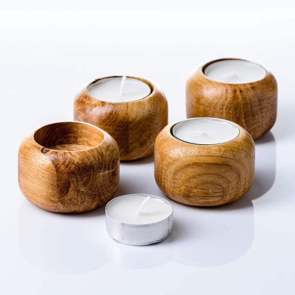 Wooden Candle Holder Set