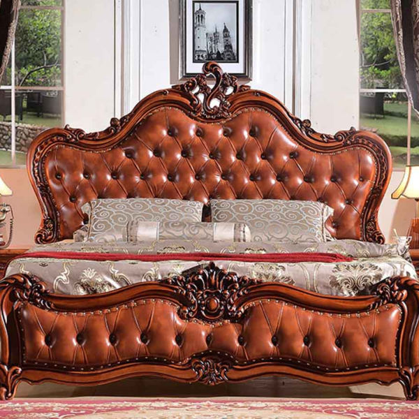 Carved Wooden Double Bed