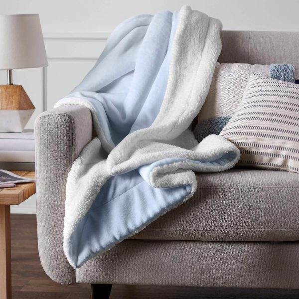 Fur Blanket In Smoke Blue