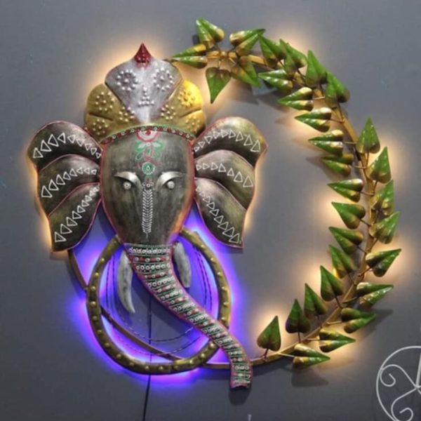 Handicraft Lord Ganesha Metal Wall Hanging Sculpture