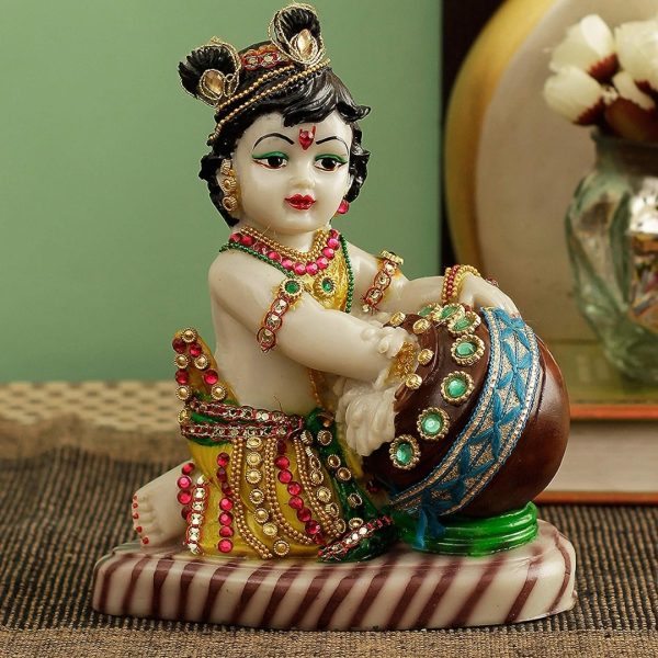 Lord Krishna Makhan Chor Idol Sculpture Decorative Statue