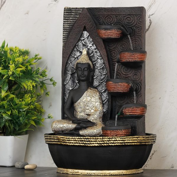 Water Fall Fountain with LED Lights Home Decor Decoration
