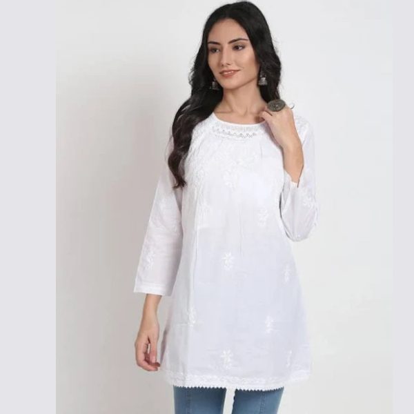 White Chikan Kurti