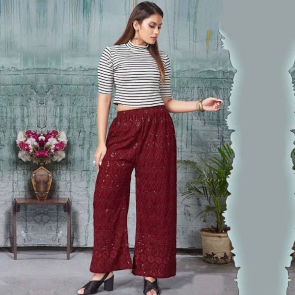 Chikan Palazzo For Women