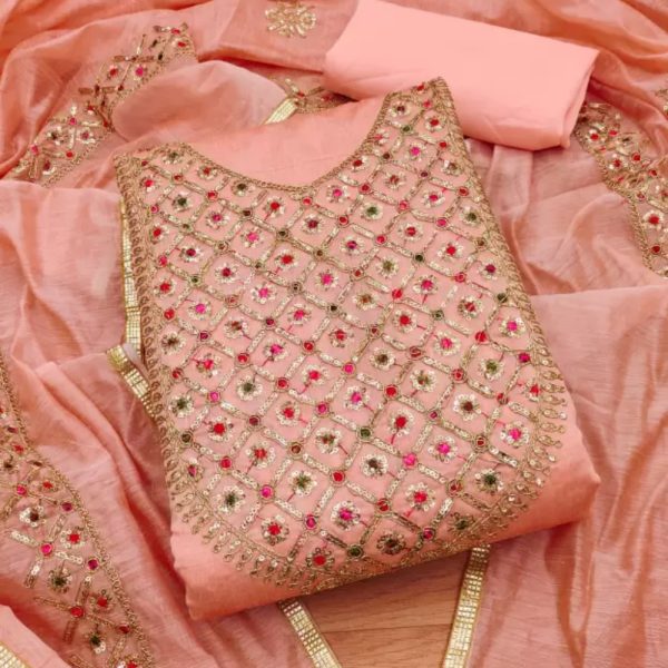Chikan Chanderi Salwar Suit