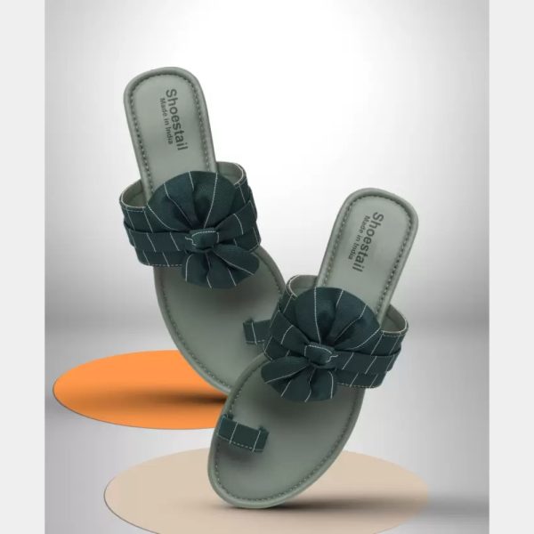 Women Green Flats Sandal