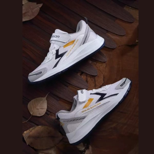 Velcro Running Shoes For Boys White