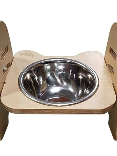 Emily Pets Adjustable Single Steel Feeder Bowls
