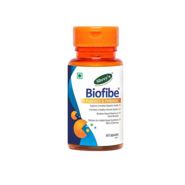 Shreys Biofibe Probiotics and Prebiotics For Digestive Health 60 Capsules