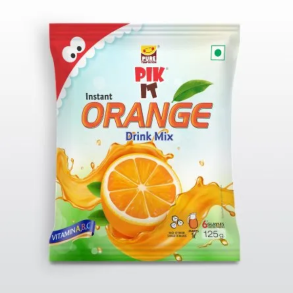 Pik It Instant Drink Mix Orange 125 Gms