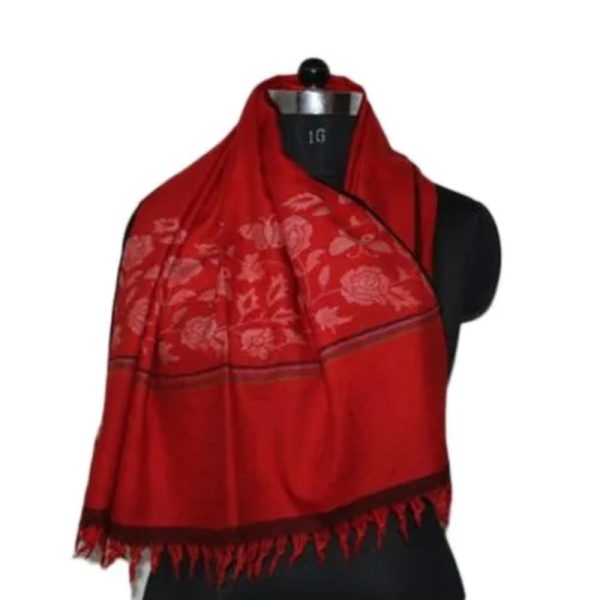 Ladies Red Pashmina Kani Shawl