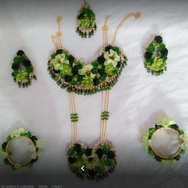 Flower & Pearl Haldi Mehandi Necklace