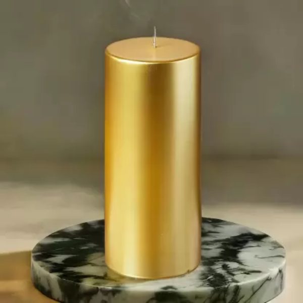 Golden Tall Pillar Candles