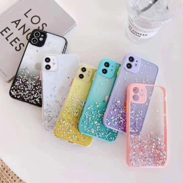 Transparent Glitter with Camera Protection Case