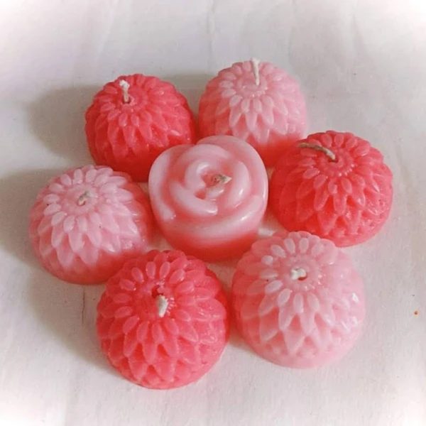 Sapi'S Rose Shape Smooth Scented Flower Wax Candles
