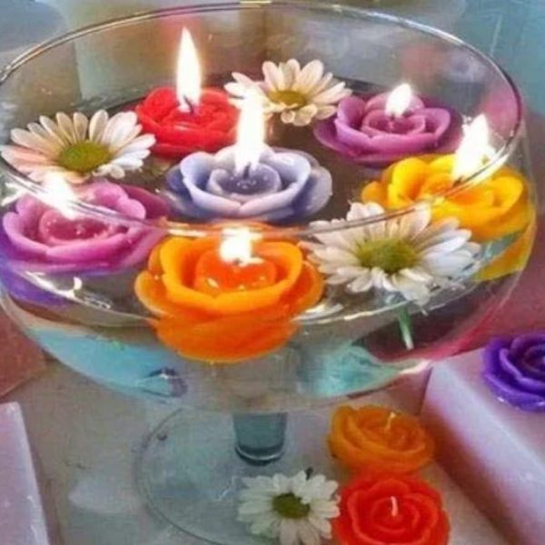 flower shaped floating candles