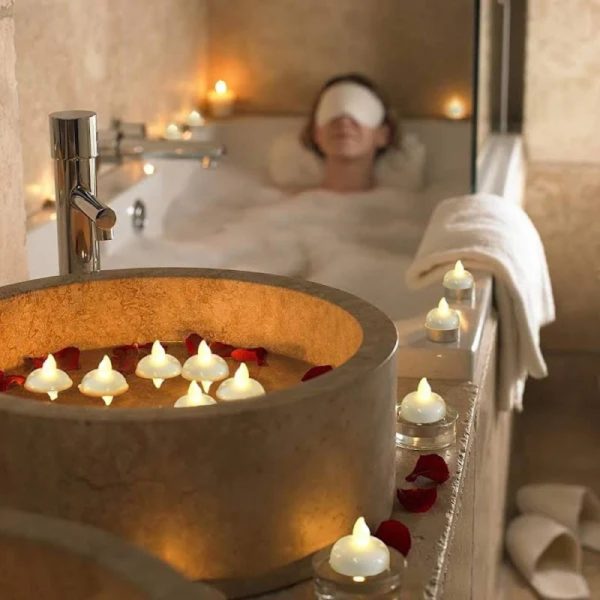 Floating tealight candles