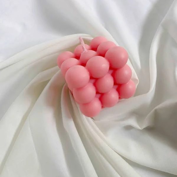 Pastel Pink Bubble Candle