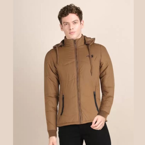 Men Solid Quilted Jacket