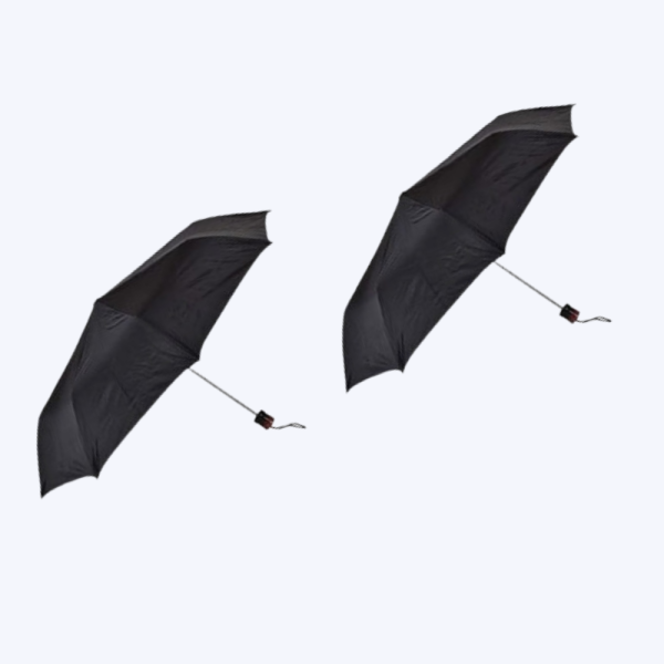 Citizen Polyester 3.1cm Black 2-Folding Umbrella (Pack of 2)_LT10