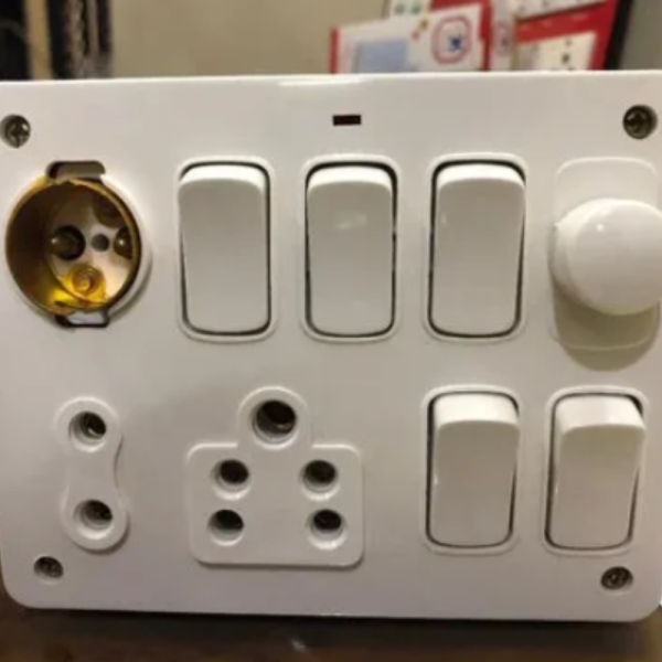 6A. Switch Socket Holder Regulator With Box & Indicator