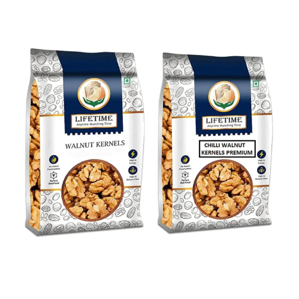Walnuts Kernels & Chilli Walnuts Combo Pack - 450gmx2