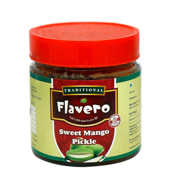 Flavero Sweet Mango Pickle (No Oil) 500gm l Seedless Mango