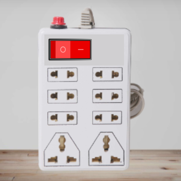 Metal Power Strip With Switch 3 Core Round 2 Mts