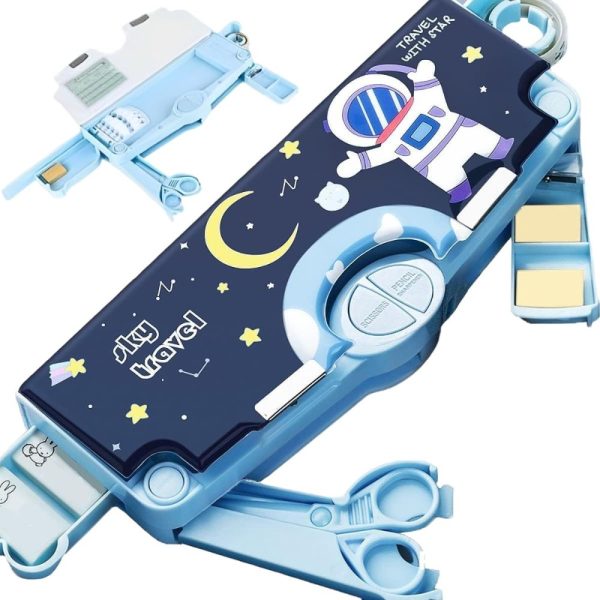 Branded Space Theme Magnetic Pencil Box for Kids