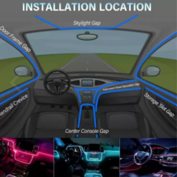 Multicolor RGB Sound Active Car Atmosphere Ambient Lighting Kit