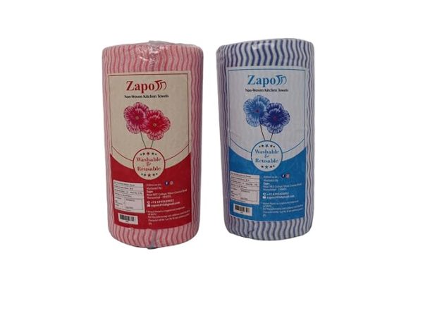ZAPO Non Woven 8 Inch Washable & Reusable Kitchen Towel Roll (Pack Of 2)