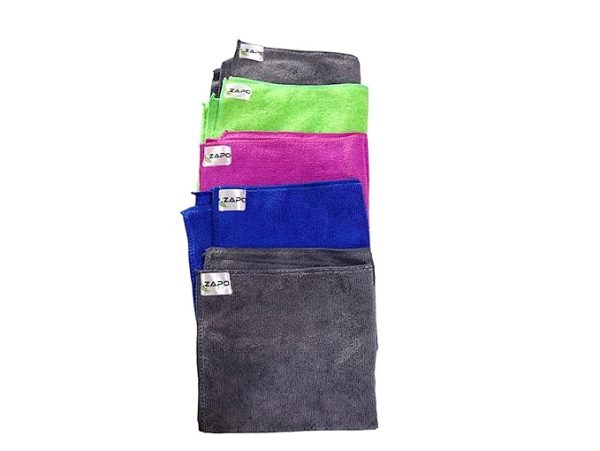 ZAPO Microfiber Cleaning Cloths, 5pcs 15x15cms
