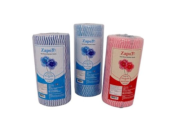 ZAPO Non Woven 9 Inch Washable & Reusable Kitchen Towel Roll (Pack Of 3)