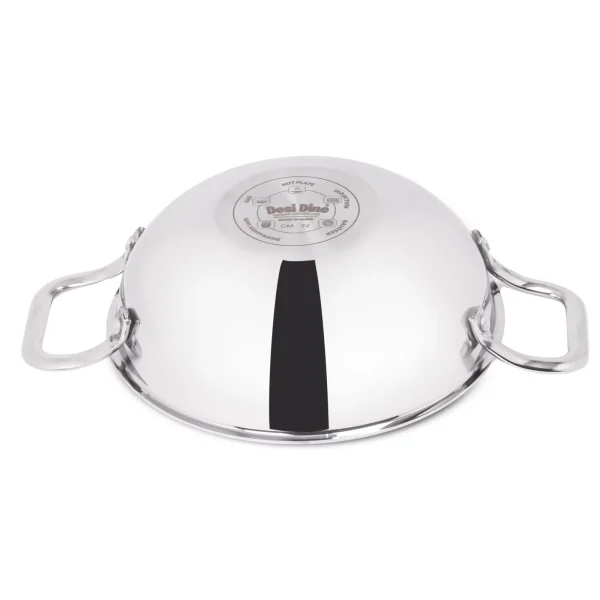 DesiDine Triply Stainless Steel Kadhai With Lid - Image 4