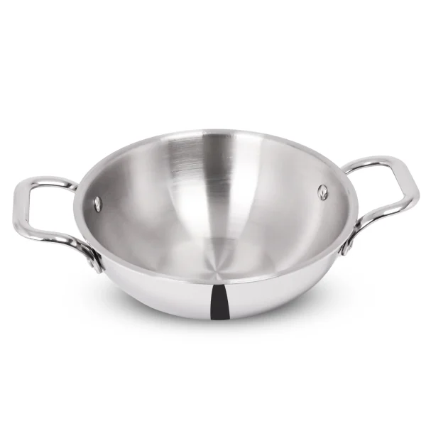 DesiDine Triply Stainless Steel Kadhai With Lid - Image 3