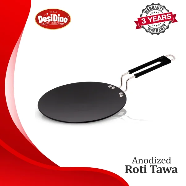 DesiDine Hard Anodised Roti Tawa 25Cm Diameter - Image 6