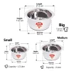 Sandwich Bottom Stainless Steel Tope Set of 3, Induction & Gas Base/1, 1.5, 2 Litre - Image 2