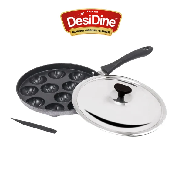 DesiDine Appam Stand with Stainless Steel Lid