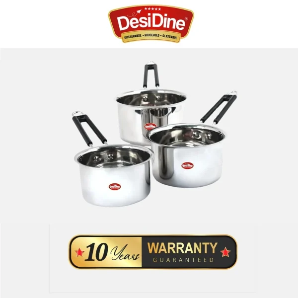 DesiDine Heavy Material Stainless Steel Saucepan - Image 2