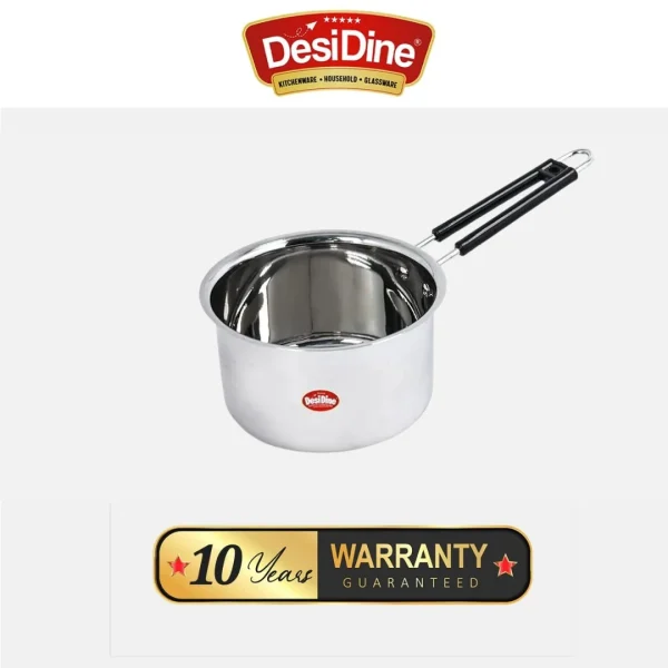 DesiDine Heavy Gauge Stainless Steel Milk Pan/Saucepan/Tea Pan Pot Set of 3/1, 1.5, 2 Liter - Image 4