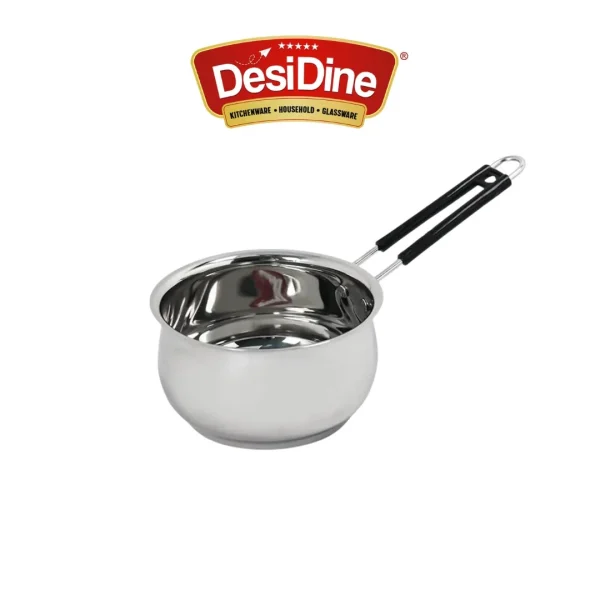 DesiDine Heavy Material Stainless Steel Belly Shape Milk Pan/Saucepan/Tea Pan