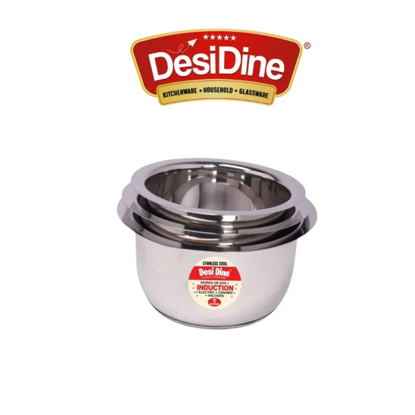 Sandwich Bottom Stainless Steel Tope Set of 3, Induction & Gas Base/1, 1.5, 2 Litre - Image 5