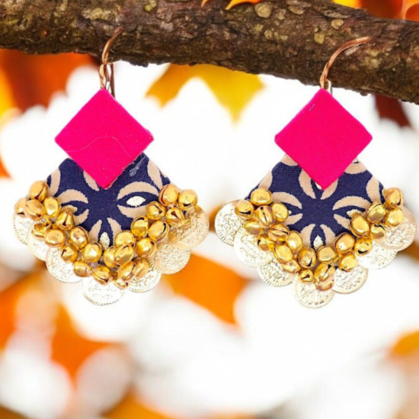 Fabric Earring With Ghungroo
