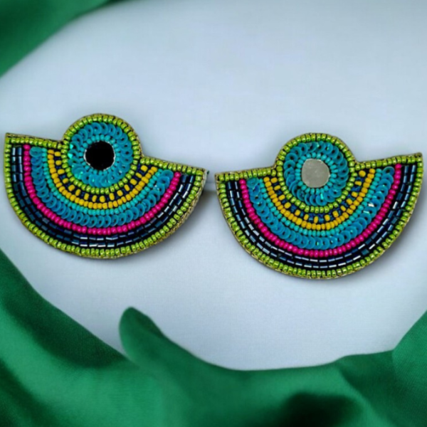 Handmade Half Circle Beads Earrings