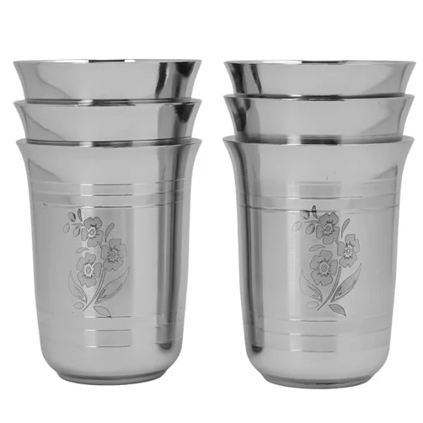 DesiDine Stainless Steel Serving Glasses/Drinking Glass Set Water/Juice Glass - Image 5