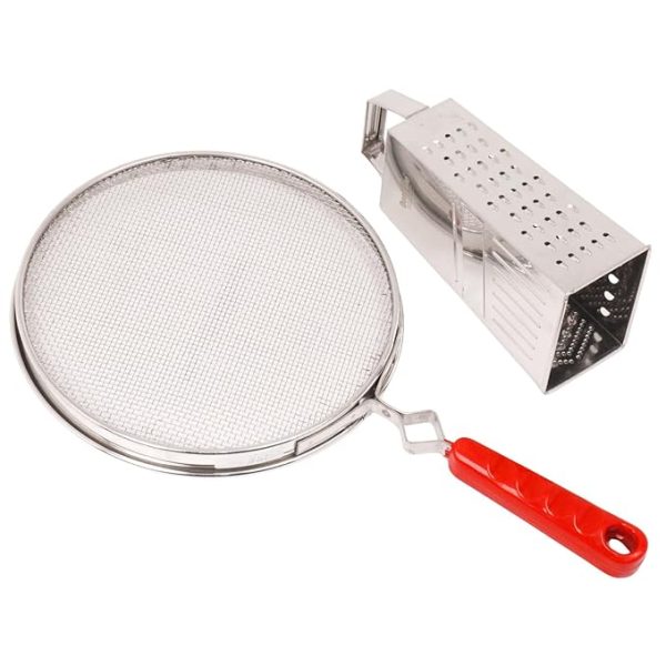 DesiDine Multi-Purpose Combo, Stainless Steel 9-inch Mesh Jali, 5 in 1 Slicers/Grater Set of 2 pc - Image 3
