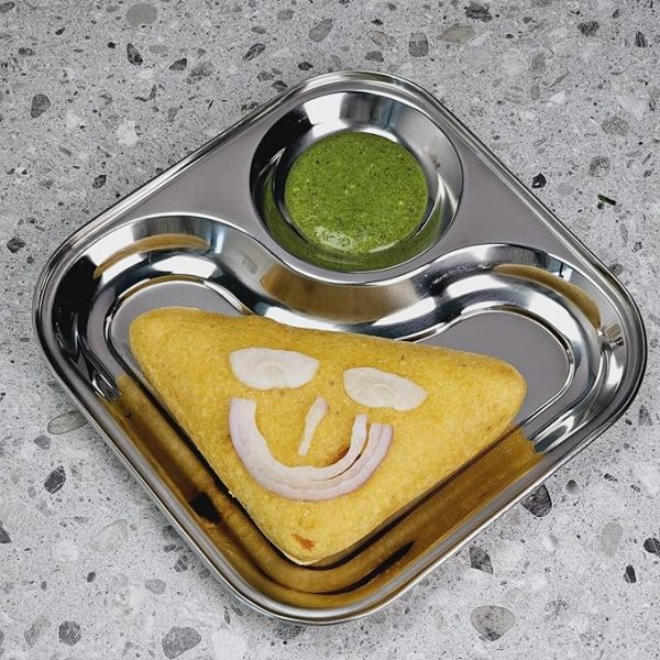DESIDINE Stainless Steel 2 in 1 Snack Plates - Image 6